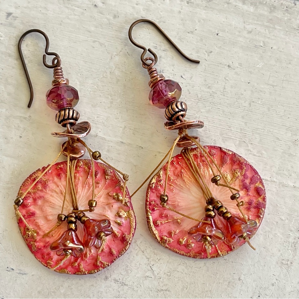ARTISAN Earrings “Blushing Earth” - Dangles - Picture 7 of 10